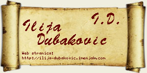 Ilija Dubaković vizit kartica